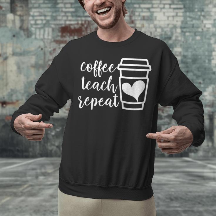 Coffee Teach Repeat Women's Misses Plus Size Teacher Unisex Sweatshirt, gift for family, gift for coworker Coffee Teach Repeat Women's Misses Plus Size Teacher Unisex Sweatshirt, gift for family, gift for coworker