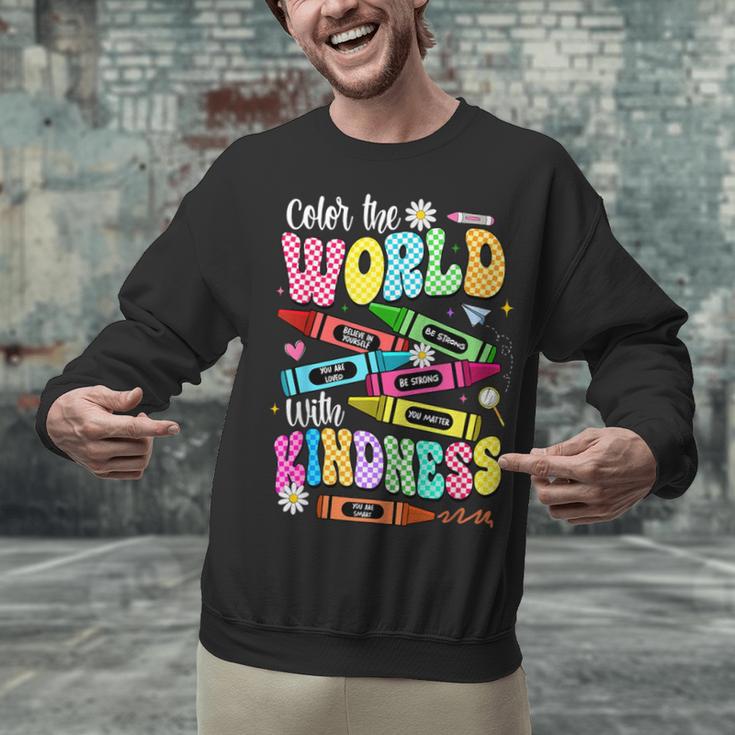 Color The World With Kindness Teacher Back To School Unisex Sweatshirt, gift for family, gift for coworker
