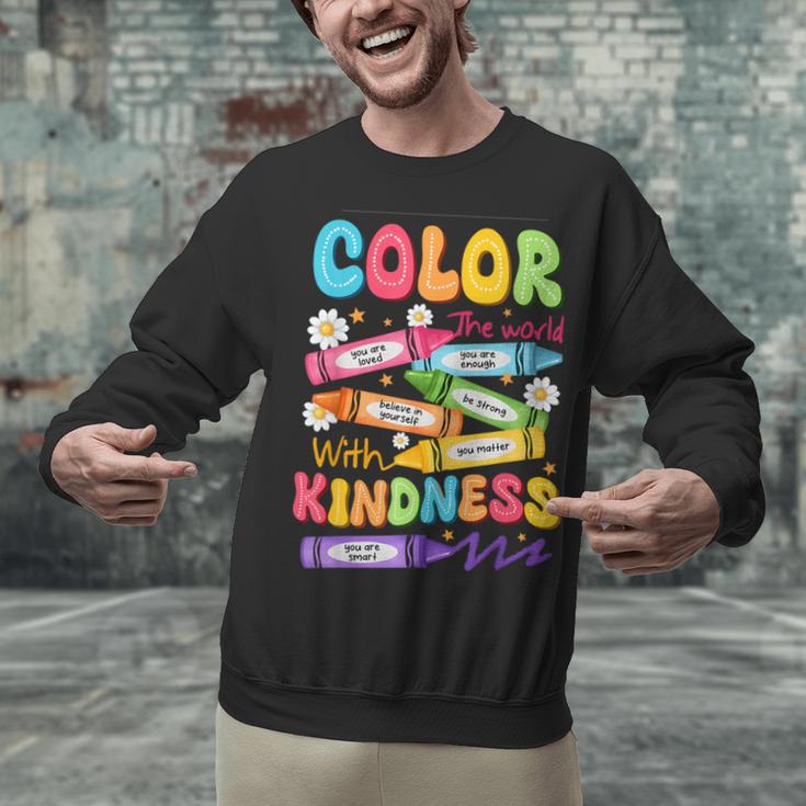 Color The World With Kindness Teachers Back To School Unisex Sweatshirt, gift for family, gift for coworker Color The World With Kindness Teachers Back To School Unisex Sweatshirt, gift for family, gift for coworker