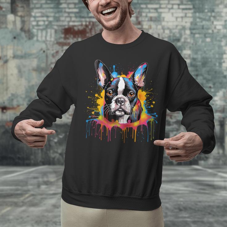Colorful Boston Terrier Dog For Men Women Kids Unisex Sweatshirt, gift for family, gift for coworker