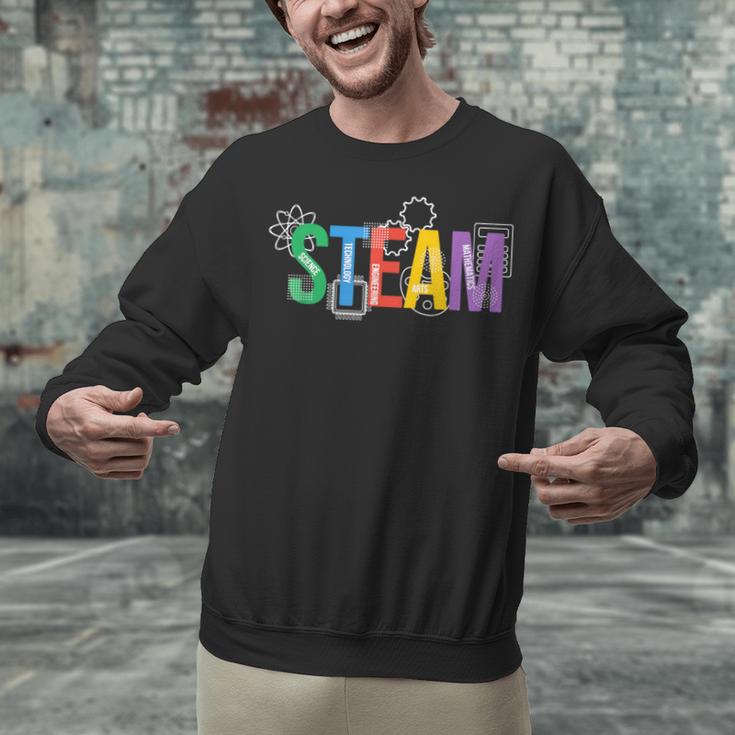 Colorful Steam Letters For Steam Program Teacher And Student Unisex Sweatshirt, gift for family, gift for coworker Colorful Steam Letters For Steam Program Teacher And Student Unisex Sweatshirt, gift for family, gift for coworker