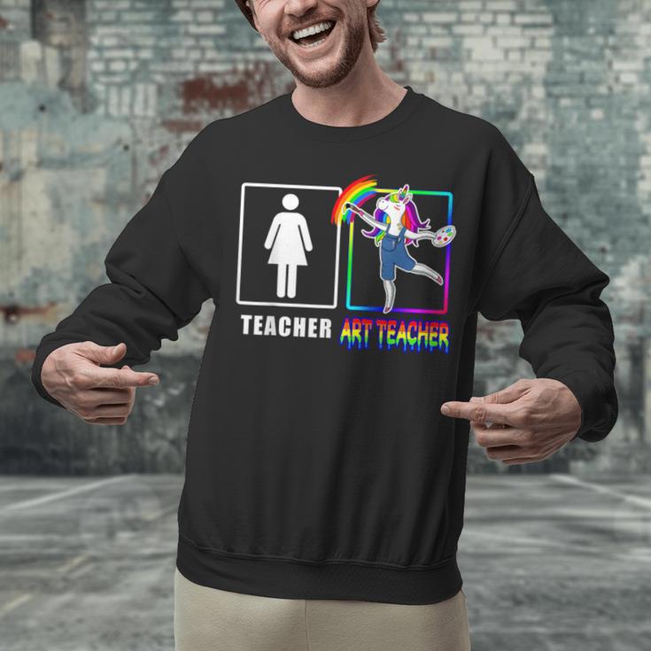 Cute Art Teacher Magical Dabbing Unicorn Artist Unisex Sweatshirt, gift for family, gift for coworker