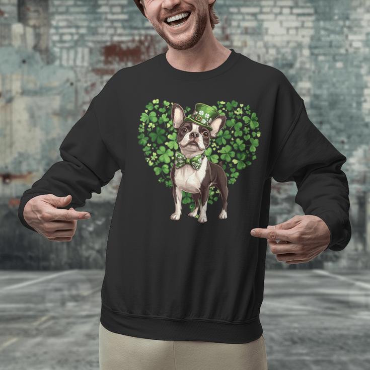Cute Boston Terrier Shamrock St Patrick's Day Dog Lover Men Women Kids Unisex Sweatshirt, gift for family, gift for coworker