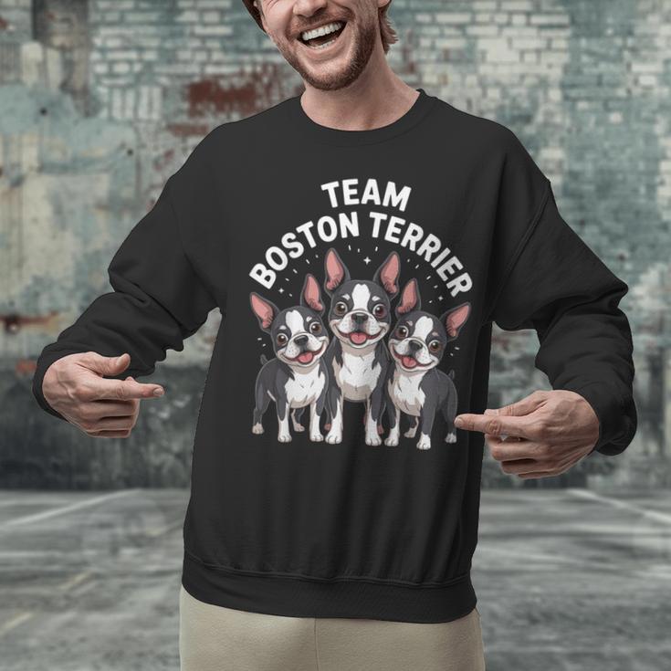 Cute Cartoon For Dog Owners Pet Team Boston Terrier Unisex Sweatshirt, gift for family, gift for coworker
