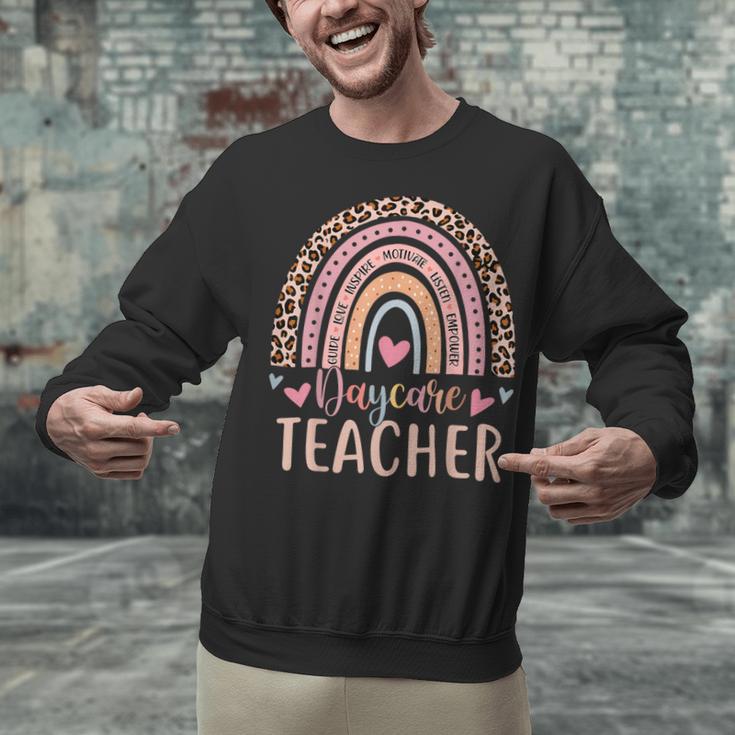 Cute Daycare Teacher Rainbow Leopard Print Childcare Worker Unisex Sweatshirt, gift for family, gift for coworker Cute Daycare Teacher Rainbow Leopard Print Childcare Worker Unisex Sweatshirt, gift for family, gift for coworker