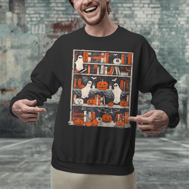 Cute Ghost Book Reading Books Lover Spooky Teacher Halloween Unisex Sweatshirt, gift for family, gift for coworker