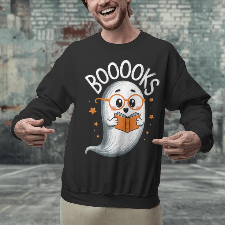 Cute Ghost Book Reading Halloween Teacher Unisex Sweatshirt, gift for family, gift for coworker