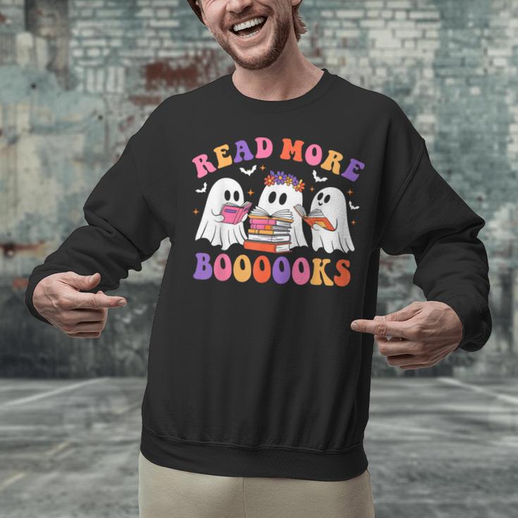 Cute Ghost Read More Books Lover Teacher Halloween Costume Unisex Sweatshirt, gift for family, gift for coworker