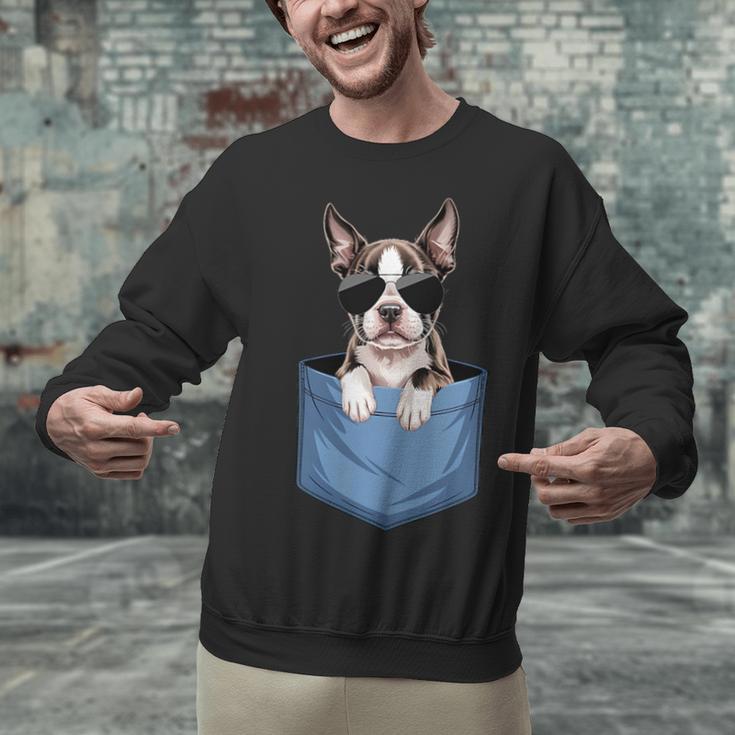 Cute Pocket Boston Terrier Lover Dog Mom Unisex Sweatshirt, Boston Terrier Mom Sweatshirts, gift for family, gift for coworker
