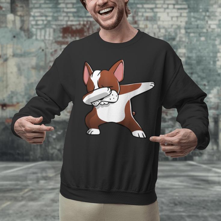 Dabbing Red Boston Terrier Dab Dance Dog Men Women Kids Unisex Sweatshirt, gift for family, gift for coworker