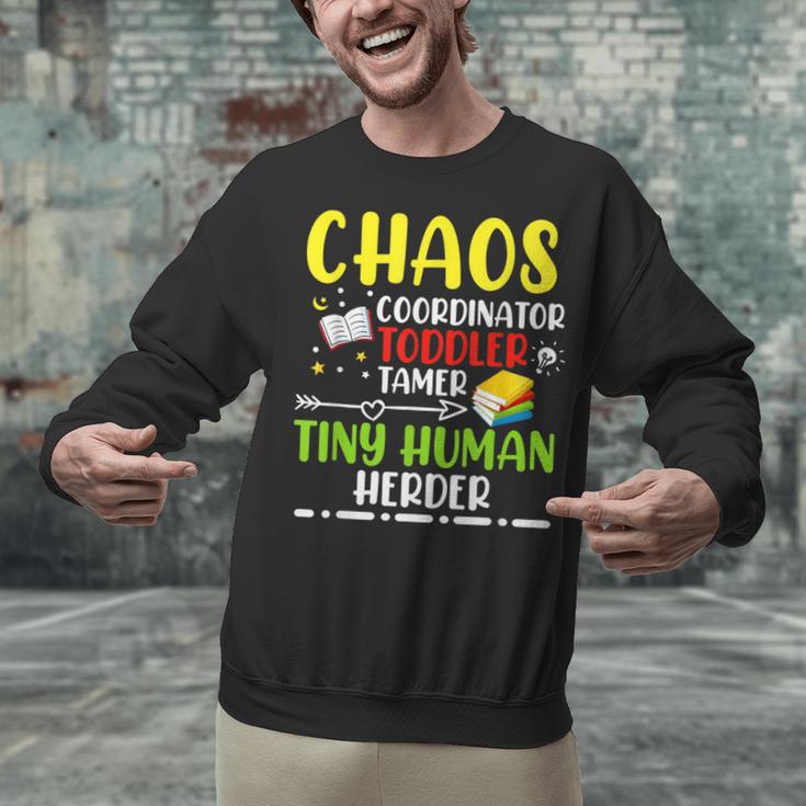 Daycare Teacher School Chaos Coordinator Toddler Tamer For Men Women Kids Unisex Sweatshirt, gift for family, gift for coworker Daycare Teacher School Chaos Coordinator Toddler Tamer For Men Women Kids Unisex Sweatshirt, gift for family, gift for coworker