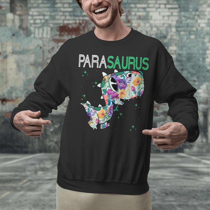 Dino Para Professional Teacher Collection T-Rex Dinosaur Paraeducator Assistant Teacher Unisex Sweatshirt, gift for family, gift for coworker