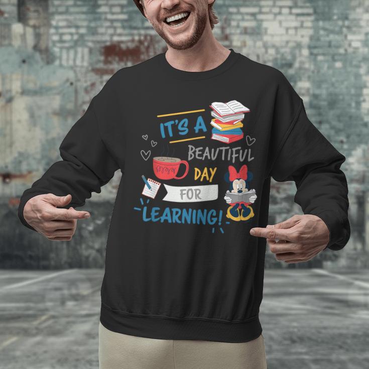 Disney Minnie Mouse Beautiful Day For Learning Teacher's Day Unisex Sweatshirt, gift for family, gift for coworker Disney Minnie Mouse Beautiful Day For Learning Teacher's Day Unisex Sweatshirt, gift for family, gift for coworker
