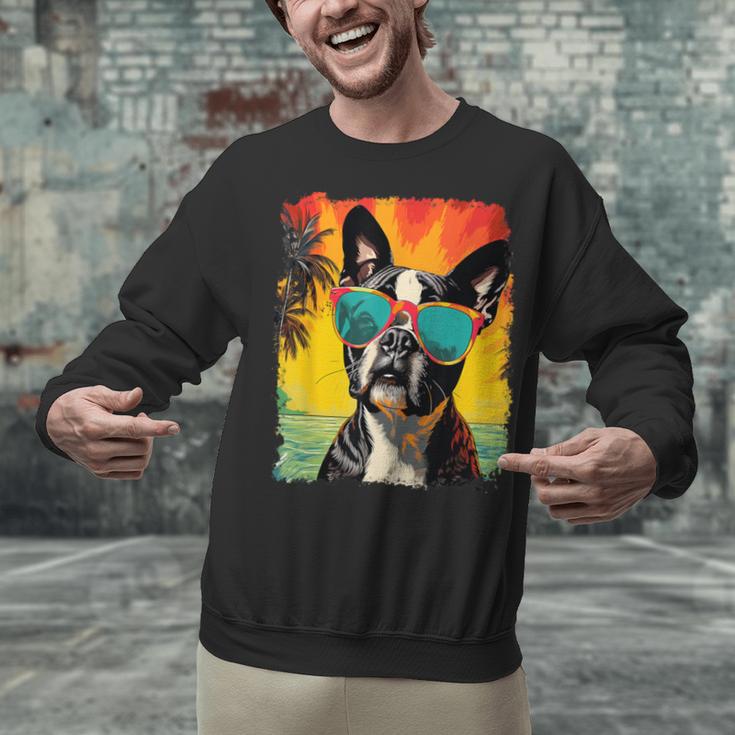 Dog Boston Terrier Hawaiian Unisex Sweatshirt, gift for family, gift for coworker