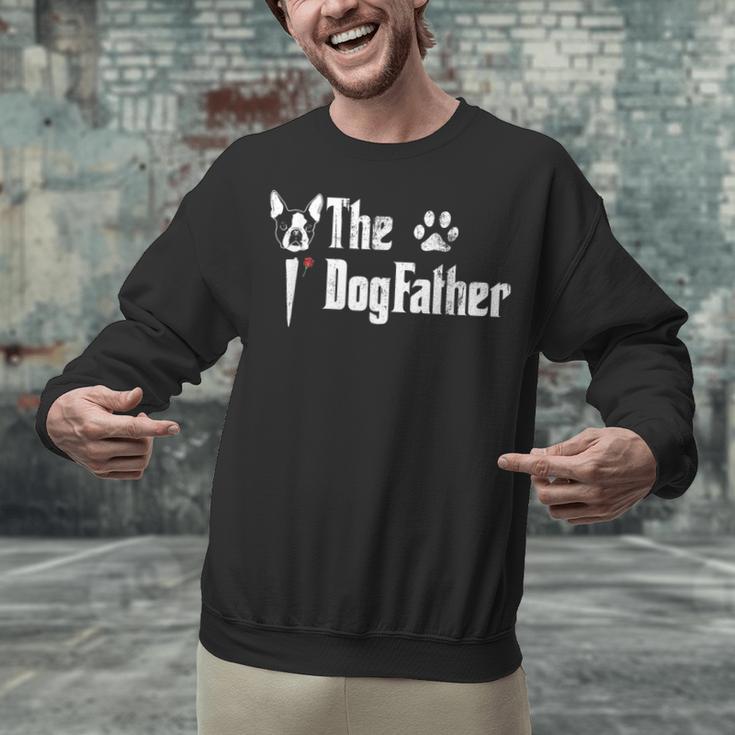 The Dogfather Boston Terrier Dog Dad Father's Day Unisex Sweatshirt, Boston Terrier Dad Sweatshirts, gift for family, gift for coworker