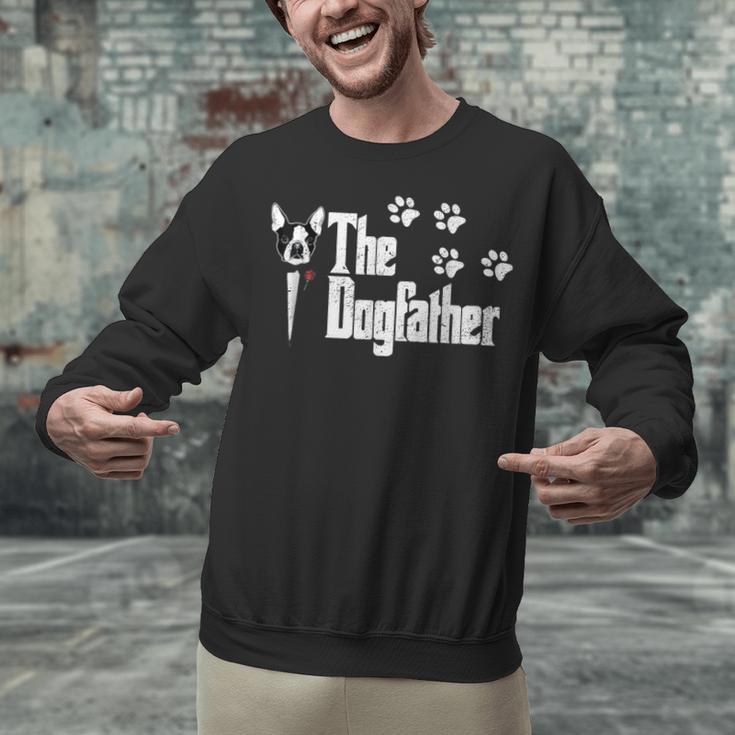 The Dogfather Boston Terrier Dog Dad Tshirt Idea Unisex Sweatshirt, Boston Terrier Dad Sweatshirts, gift for family, gift for coworker