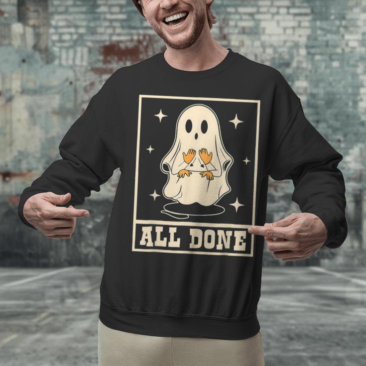 All Done Sign Language Ghost Speech Pathology Teacher Unisex Sweatshirt, gift for family, gift for coworker All Done Sign Language Ghost Speech Pathology Teacher Unisex Sweatshirt, gift for family, gift for coworker