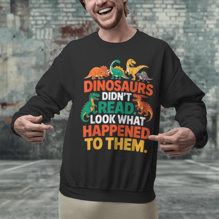English Teacher Dinosaurs Didn’t Read What Happened To Them Unisex Sweatshirt, English Teacher Sweatshirts, gift for family, gift for coworker English Teacher Dinosaurs Didn’t Read What Happened To Them Unisex Sweatshirt, English Teacher Sweatshirts, gift for family, gift for coworker