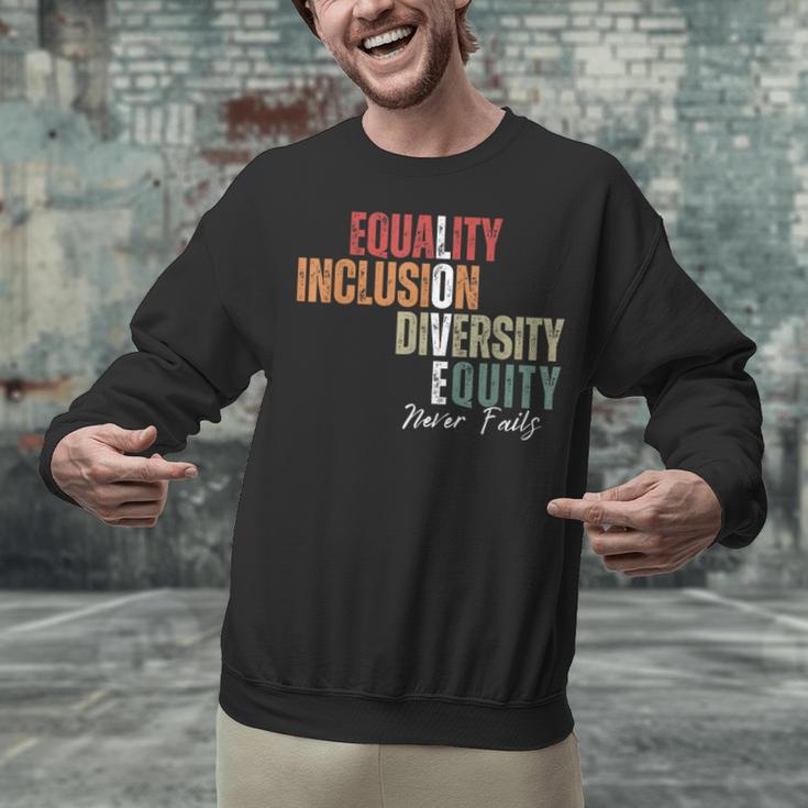 Equality Inclusion Diversity Equity Love Never Fails Teacher Unisex Sweatshirt, gift for family, gift for coworker