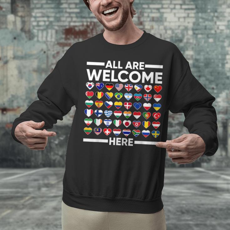 ESL Teacher All Are Welcome Here For Worlds Virtual Teachers Unisex Sweatshirt, Esl Teacher Sweatshirts, gift for family, gift for coworker ESL Teacher All Are Welcome Here For Worlds Virtual Teachers Unisex Sweatshirt, Esl Teacher Sweatshirts, gift for family, gift for coworker