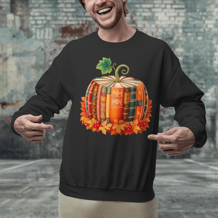 Fall Book Autumn Reading Teacher Halloween Pumpkin Season Unisex Sweatshirt, gift for family, gift for coworker