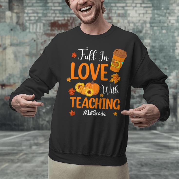 Fall In Love With Teaching 1st Grade Teacher Thanksgiving For Men Women Girls Kids Unisex Sweatshirt, gift for family, gift for coworker