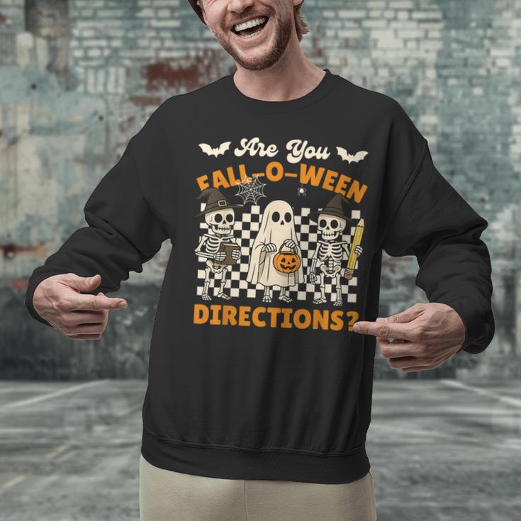 Are You Fall o Ween Directions Halloween Skeleton Teacher Unisex Sweatshirt, gift for family, gift for coworker