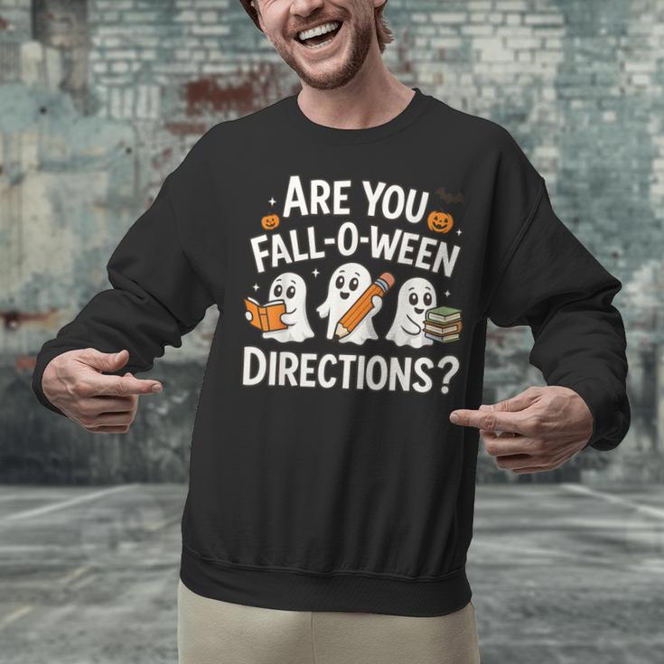 Are You Fall O Ween Directions Halloween Teacher Ghosts Unisex Sweatshirt, gift for family, gift for coworker Are You Fall O Ween Directions Halloween Teacher Ghosts Unisex Sweatshirt, gift for family, gift for coworker