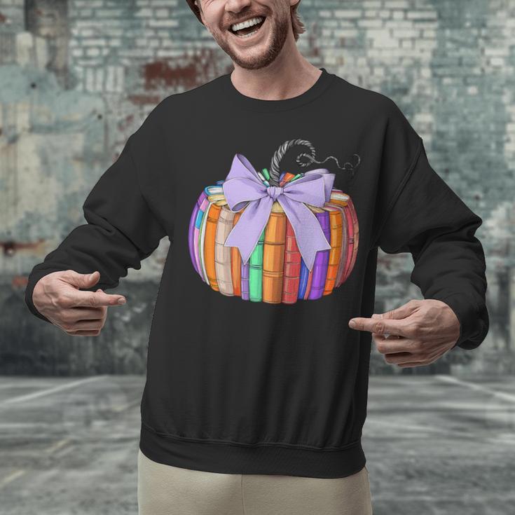 Fall Pumpkin Books Lover Halloween Teacher Teaching Staff Unisex Sweatshirt, gift for family, gift for coworker