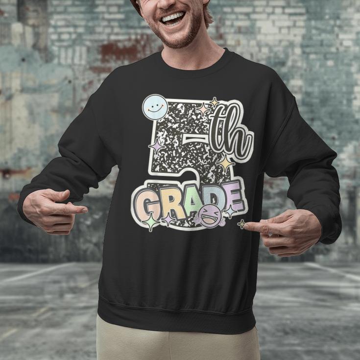 First Day Of Fifth Grade Composition Notebook Teacher Unisex Sweatshirt, First Grade Teacher Sweatshirts, gift for family, gift for coworker First Day Of Fifth Grade Composition Notebook Teacher Unisex Sweatshirt, First Grade Teacher Sweatshirts, gift for family, gift for coworker