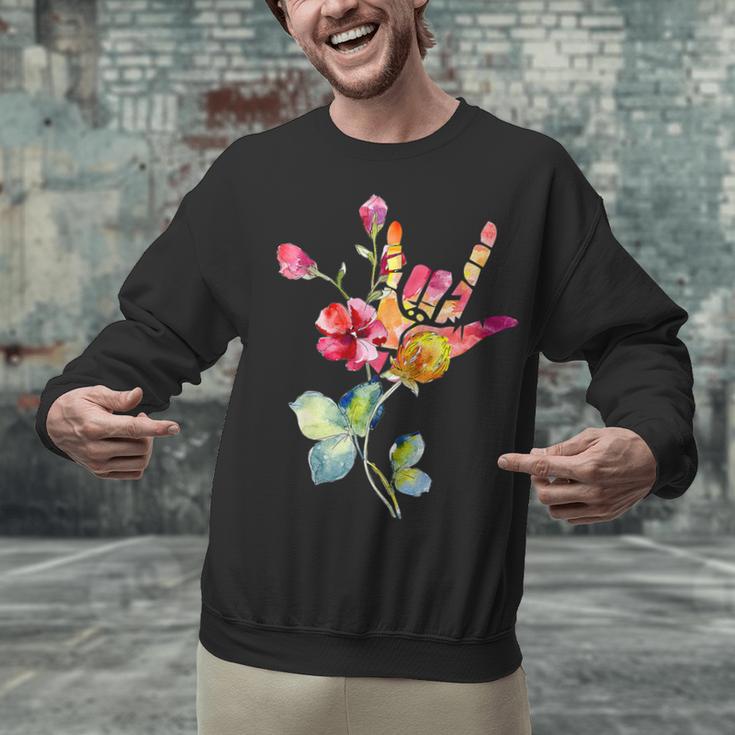 Flower American Sign Language ASL Teacher Teaching Deaf Unisex Sweatshirt, gift for family, gift for coworker Flower American Sign Language ASL Teacher Teaching Deaf Unisex Sweatshirt, gift for family, gift for coworker