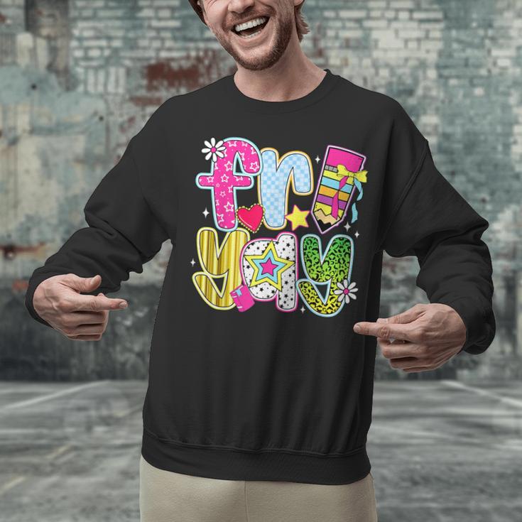 Fri-Yay Happy Friday Weekend Teacher Back To School Unisex Sweatshirt, gift for family, gift for coworker Fri-Yay Happy Friday Weekend Teacher Back To School Unisex Sweatshirt, gift for family, gift for coworker