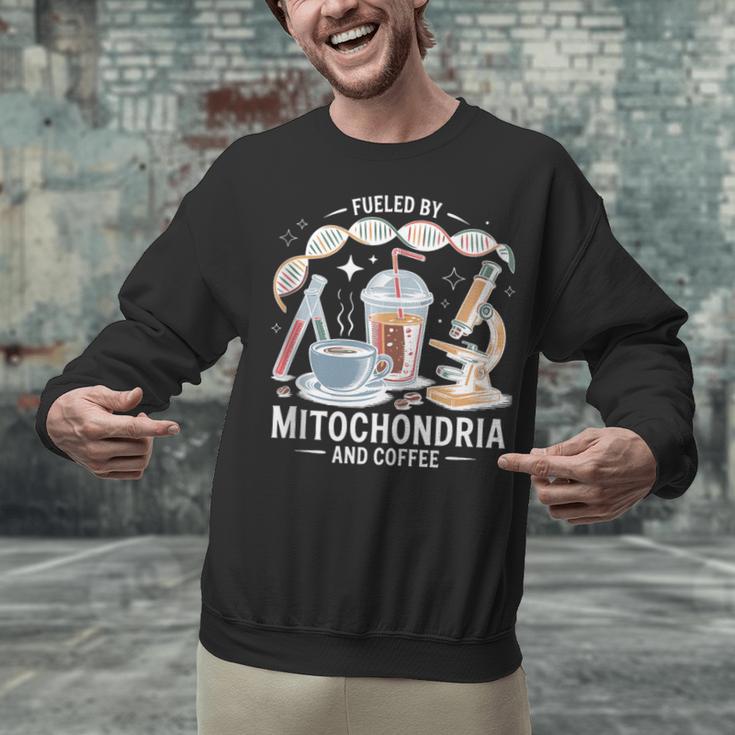 Fueled By Mitochondria Coffee Science Teacher Student Unisex Sweatshirt, Science Teacher Sweatshirts, gift for family, gift for coworker