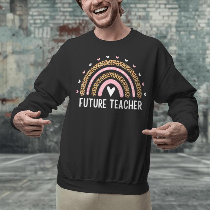 Future Teacher Kids Youth Girls Leopard Rainbow Women Unisex Sweatshirt, Future Teacher Sweatshirts, gift for family, gift for coworker