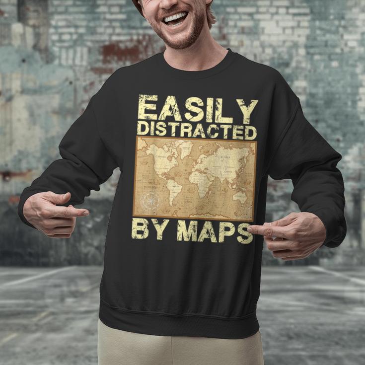 Geography Teacher Easily Distracted By Maps Unisex Sweatshirt, gift for family, gift for coworker Geography Teacher Easily Distracted By Maps Unisex Sweatshirt, gift for family, gift for coworker