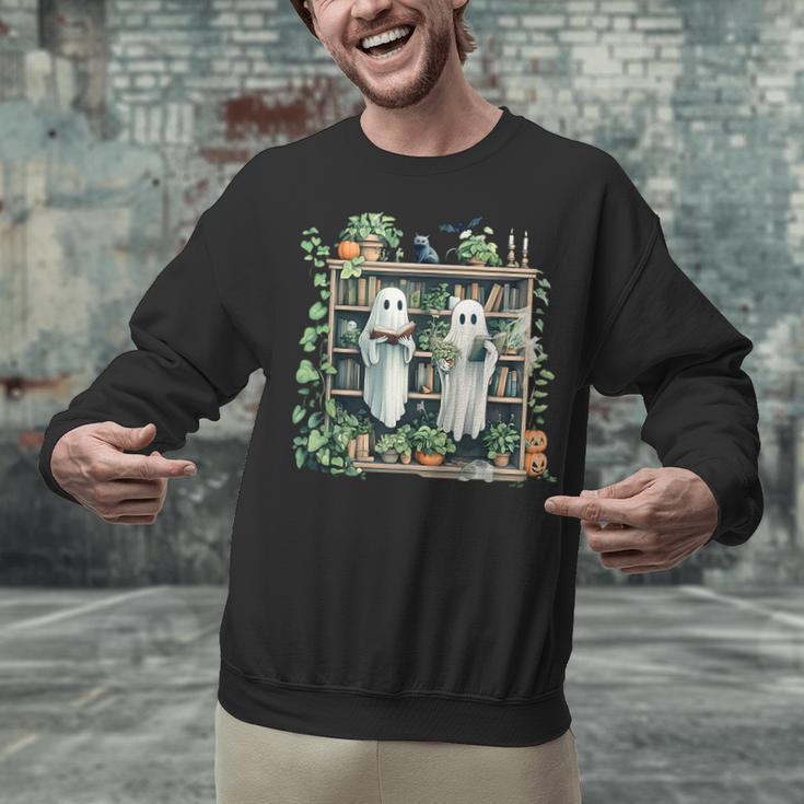 Ghost Plant Library Halloween Reading Books Teacher Vintage Unisex Sweatshirt, gift for family, gift for coworker Ghost Plant Library Halloween Reading Books Teacher Vintage Unisex Sweatshirt, gift for family, gift for coworker