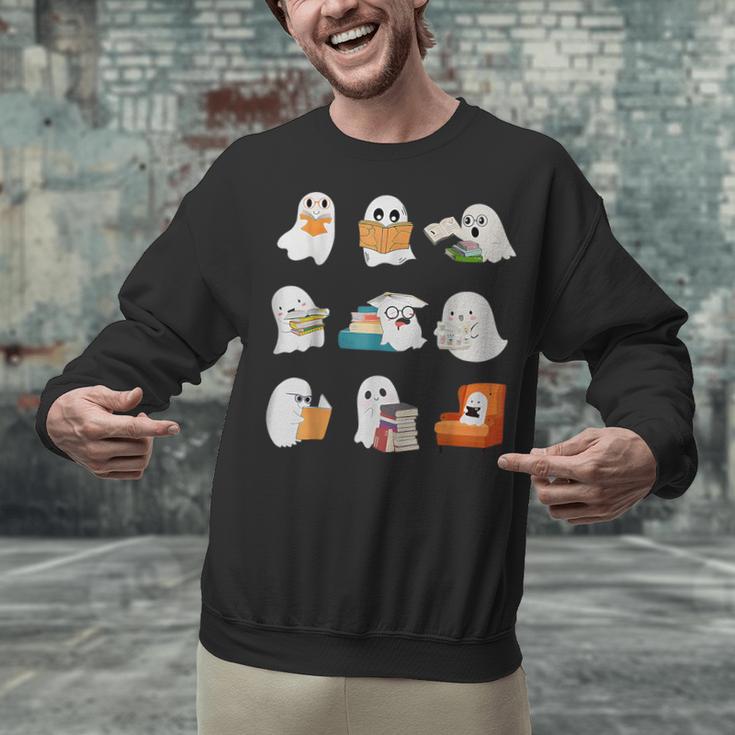 Ghost Reading Teacher Halloween Librarian Book Lover School Unisex Sweatshirt, gift for family, gift for coworker Ghost Reading Teacher Halloween Librarian Book Lover School Unisex Sweatshirt, gift for family, gift for coworker