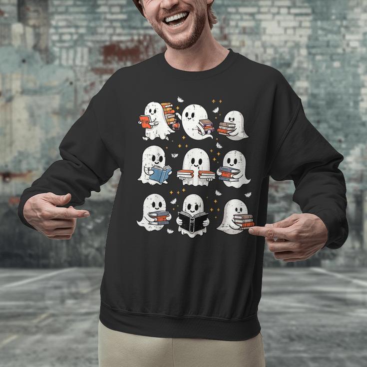 Ghosts With Books Library Halloween Men Women Kids Teacher Unisex Sweatshirt, gift for family, gift for coworker Ghosts With Books Library Halloween Men Women Kids Teacher Unisex Sweatshirt, gift for family, gift for coworker