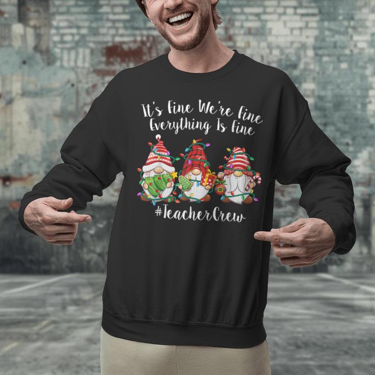 Gnome It's Fine I'm Fine Everything Is Fine Teacher Xmas Unisex Sweatshirt, gift for family, gift for coworker