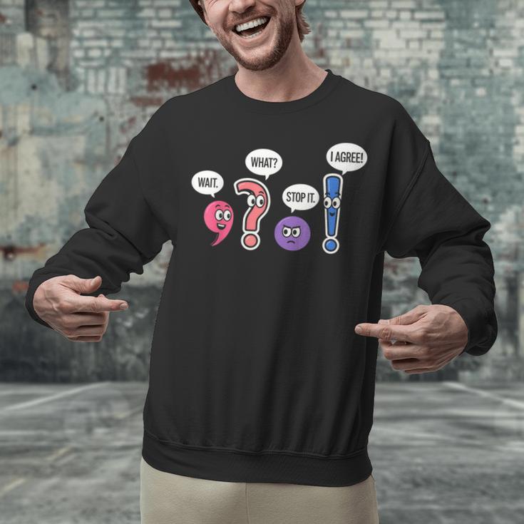 Grammar Teacher Wait What Stop It I Agree Humor Unisex Sweatshirt, gift for family, gift for coworker Grammar Teacher Wait What Stop It I Agree Humor Unisex Sweatshirt, gift for family, gift for coworker
