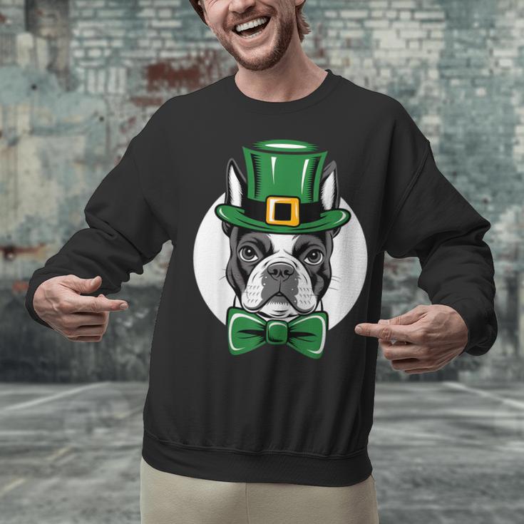 Green Boston Terrier Shamrock St Patricks Day Boston Terrier Unisex Sweatshirt, gift for family, gift for coworker