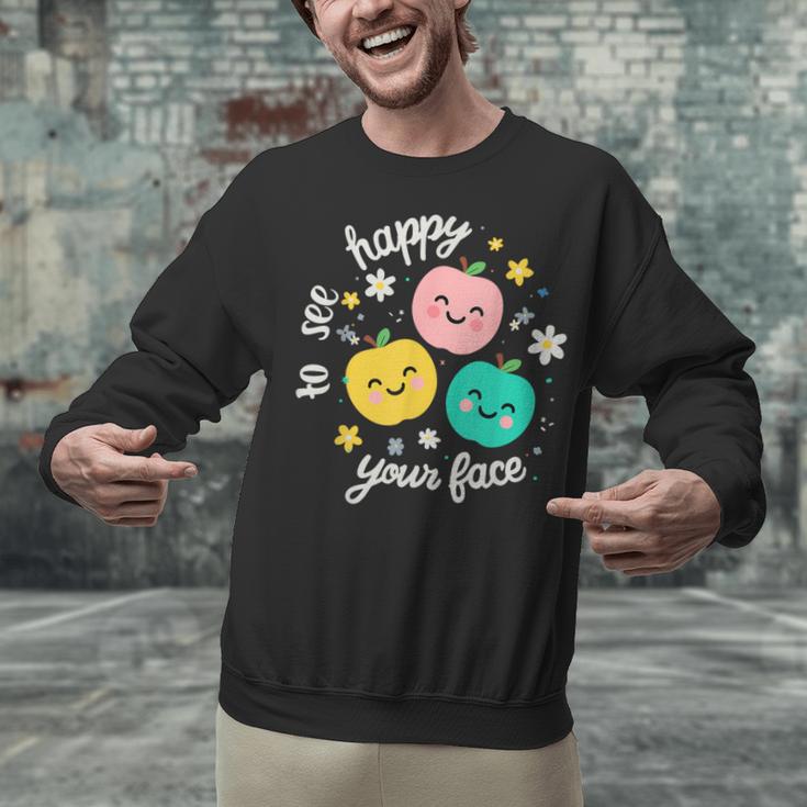 Groovy Happy To See Your Face Teacher School Appreciation Unisex Sweatshirt, Groovy Teacher Sweatshirts, gift for family, gift for coworker Groovy Happy To See Your Face Teacher School Appreciation Unisex Sweatshirt, Groovy Teacher Sweatshirts, gift for family, gift for coworker