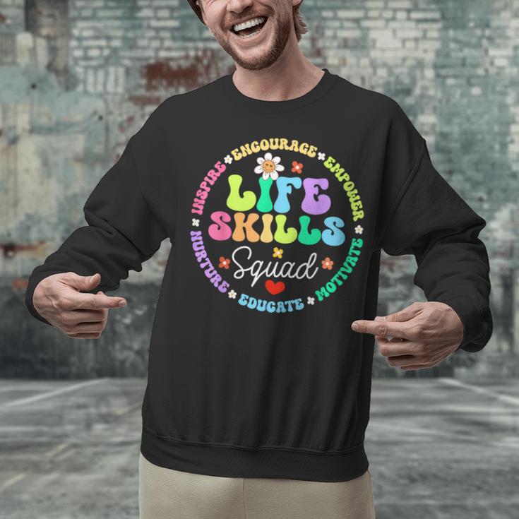 Groovy Life Skills Squad Teacher Special Ed SPED Team Crew Unisex Sweatshirt, Groovy Teacher Sweatshirts, gift for family, gift for coworker Groovy Life Skills Squad Teacher Special Ed SPED Team Crew Unisex Sweatshirt, Groovy Teacher Sweatshirts, gift for family, gift for coworker