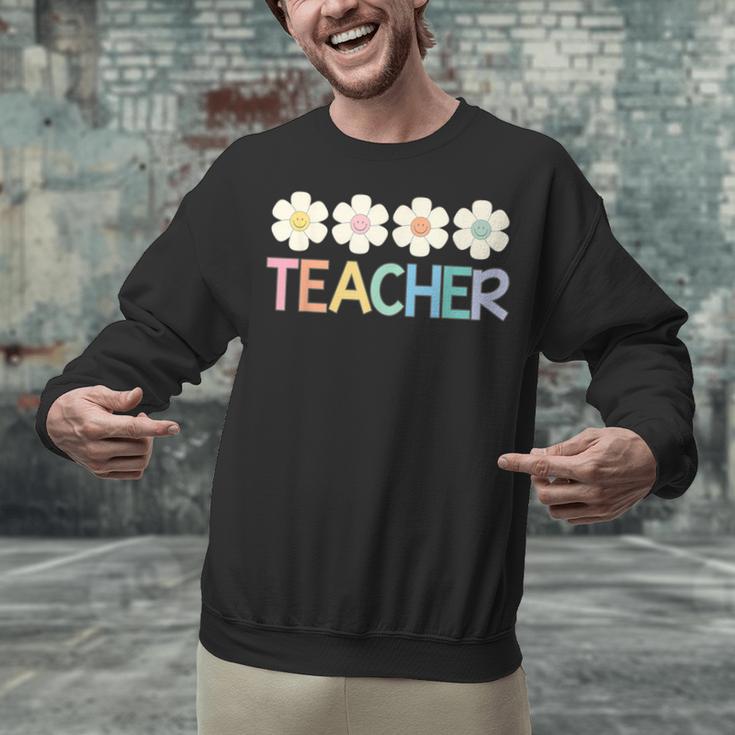 Groovy Teacher Cute Daisy Flower Retro Back To School Unisex Sweatshirt, Groovy Teacher Sweatshirts, gift for family, gift for coworker Groovy Teacher Cute Daisy Flower Retro Back To School Unisex Sweatshirt, Groovy Teacher Sweatshirts, gift for family, gift for coworker