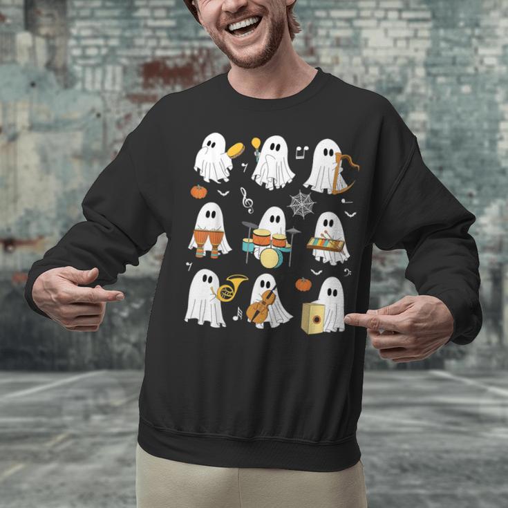 Halloween Ghost Playing Musical Instruments Music Teacher Unisex Sweatshirt, gift for family, gift for coworker Halloween Ghost Playing Musical Instruments Music Teacher Unisex Sweatshirt, gift for family, gift for coworker