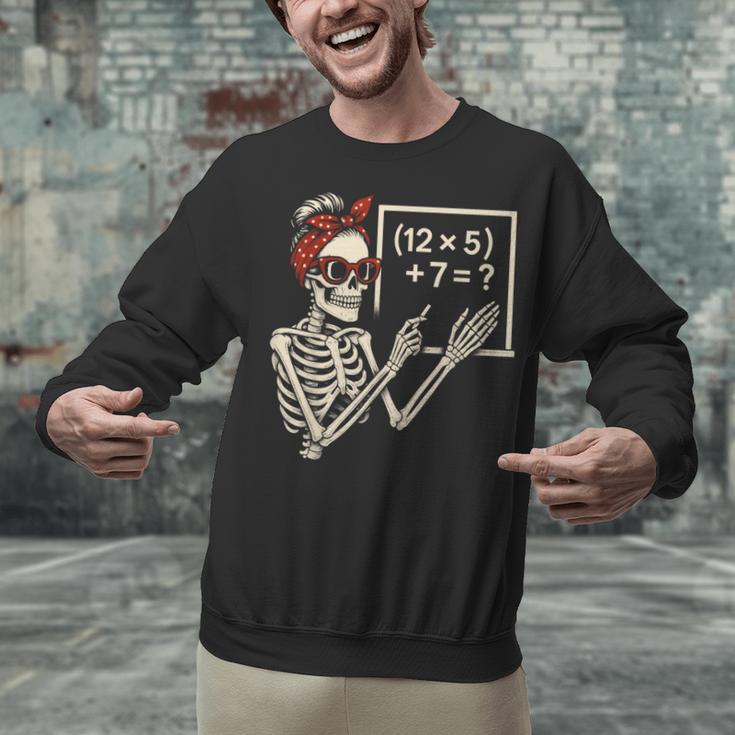 Halloween Math Teacher Skeleton Six Seven Meme Brainrot Unisex Sweatshirt, gift for family, gift for coworker Halloween Math Teacher Skeleton Six Seven Meme Brainrot Unisex Sweatshirt, gift for family, gift for coworker