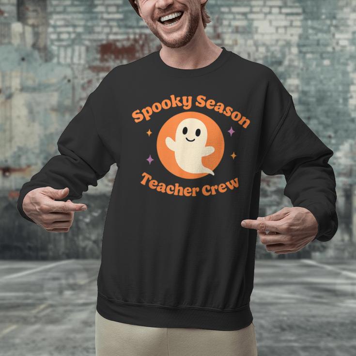 Halloween Teacher Crew Spooky Season Retro Ghost Unisex Sweatshirt, gift for family, gift for coworker Halloween Teacher Crew Spooky Season Retro Ghost Unisex Sweatshirt, gift for family, gift for coworker