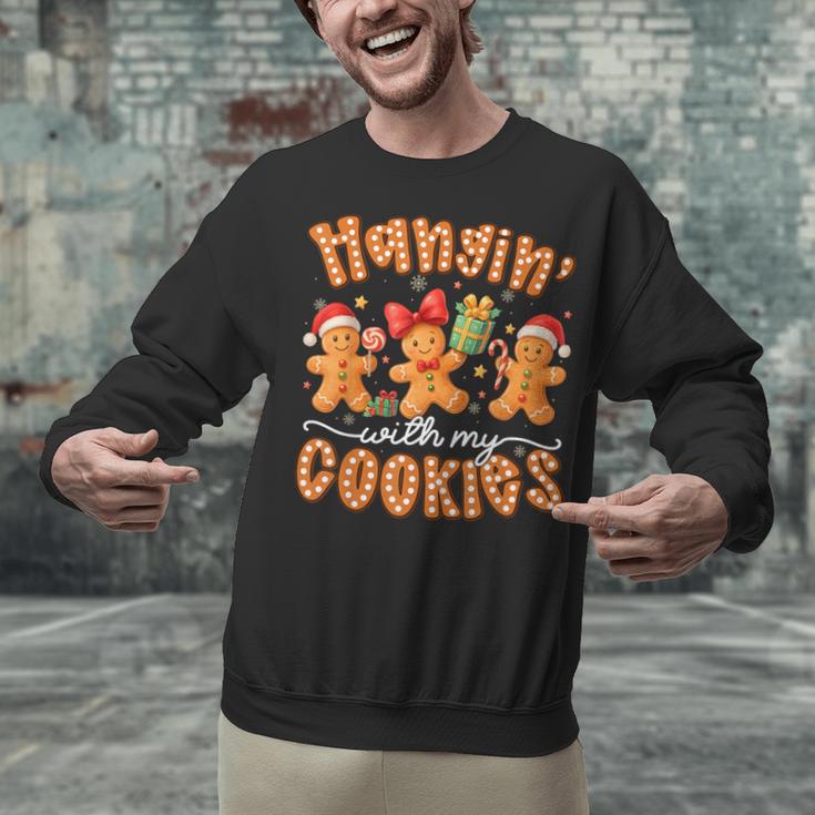 Hangin With My Cookies Gingerbread Men Women Xmas Teacher Unisex Sweatshirt, gift for family, gift for coworker Hangin With My Cookies Gingerbread Men Women Xmas Teacher Unisex Sweatshirt, gift for family, gift for coworker
