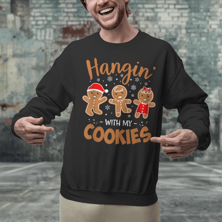 Hangin With My Cookies Gingerbread Women Christmas Teacher Unisex Sweatshirt, gift for family, gift for coworker Hangin With My Cookies Gingerbread Women Christmas Teacher Unisex Sweatshirt, gift for family, gift for coworker