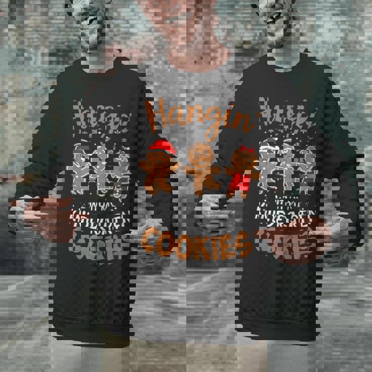 Hangin My Kindergarten Cookie Gingerbread Christmas Teacher For Men Women Kids Unisex Sweatshirt, gift for family, gift for coworker